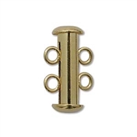 Gold Plated Multi Strand 16mm 2 Strand Slide Clasp - 1 Clasp