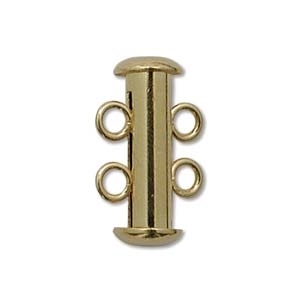 Gold Plated Multi Strand 16mm 2 Strand Slide Clasp - 1 Clasp