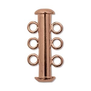 Copper Plated Multi Strand 21mm 3 Strand Slide Clasp - 1 Clasp