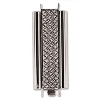 BeadSlide Cross Hatch 10mm x 29mm Rhodium Slide Clasp