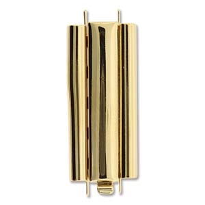 BeadSlide Smooth Plain 10mm x 29mm Gold Plated Slide Clasp