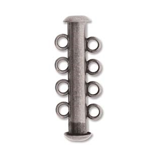 [ CLSP5 ] Antique Silver Plated Magnetic Multi Strand 26mm 4 Strand Slide Clasp