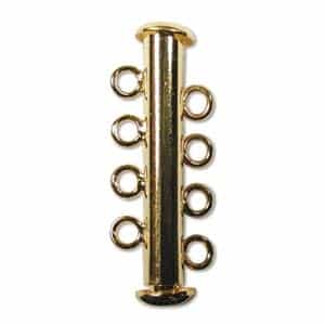 Gold Plated Multi Strand 26mm 4 Strand Slide Clasp