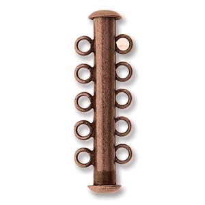 [ CLSP5 ] Antique Copper Plated Magnetic Multi Strand 32mm 5-Strand Clasp
