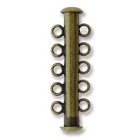 [ CLSP5 ] Antique Brass Plated Magnetic Multi Strand 32mm 5-Strand Slide Clasp