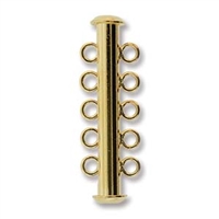 Gold Plated Multi Strand 31mm 5 Strand Slide Clasp