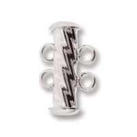 Fluted 2-Strand 17mm Silver Plated Clasp