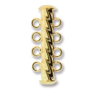 Fluted 4-Strand 26.5mm  Gold Plated Clasp
