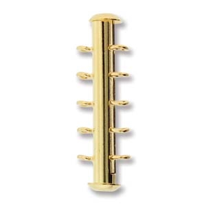 Gold Plated Vertical Multi Strand 31mm 5 Strand Slide Clasp