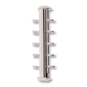 Silver Plate Vertical Multi Strand 31mm 5 Strand Slide Clasp