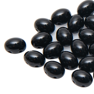 CNDOV101223980 - PRECIOSA Candy Oval 10mm x 12mm Beads - Black - 10 pcs