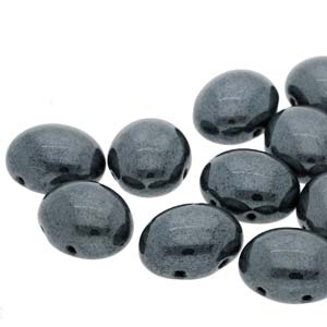 CNDOV101223980-14400 - PRECIOSA Candy Oval 10mm x 12mm Beads - Gunmetal - 10 pcs