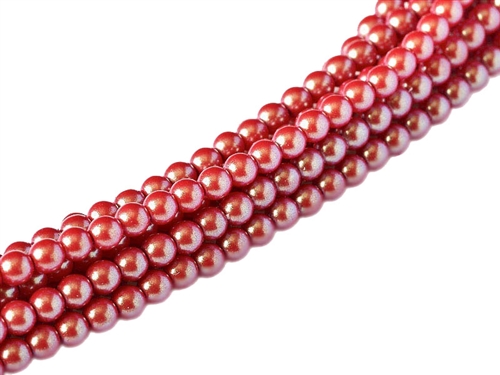 [ PTF ] Pearl Shell Round 2mm : CP2-30005 - Cranberry - 25 pcs