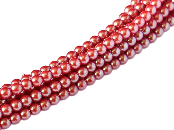 Pearl Shell Round 2mm : CP2-30005 - Cranberry - 25 pcs