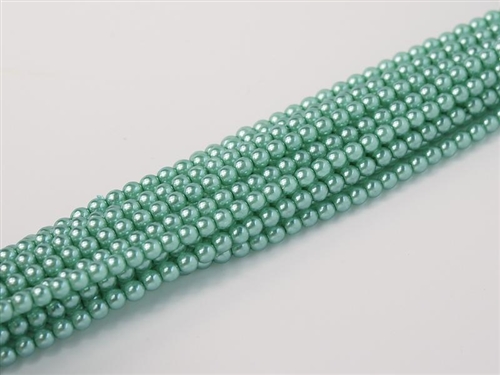 [ 4-2-B-3 ] Pearl Coat Round 2mm : CP2-63352 - Pearl - Crystal Light Turquoise - 25 pcs