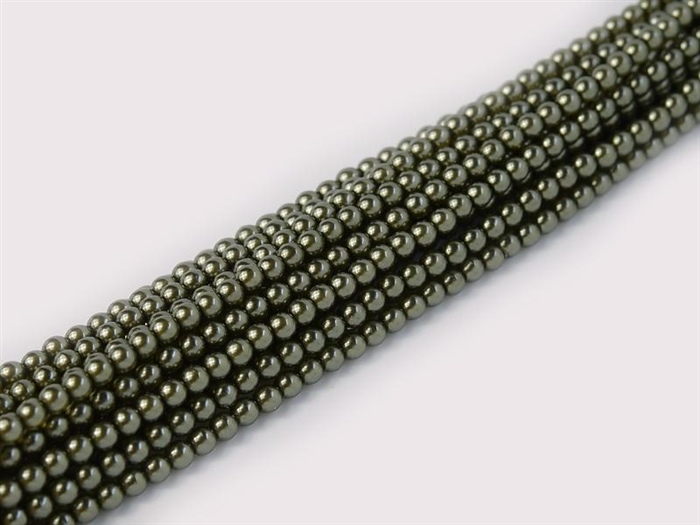 Pearl Coat Round 2mm : CP2-63565 - Pearl - Crystal Dark Green - 25 pcs