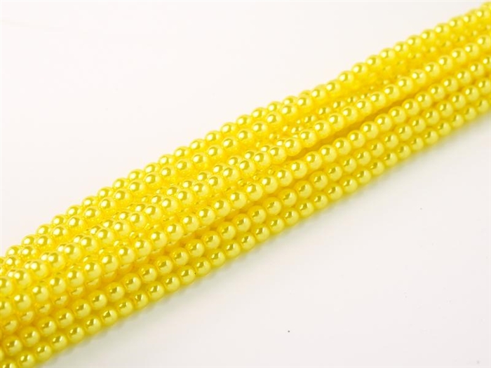 Pearl Coat Round 2mm : CP2-63819 - Pearl - Crystal Lemon Yellow - 25 pcs