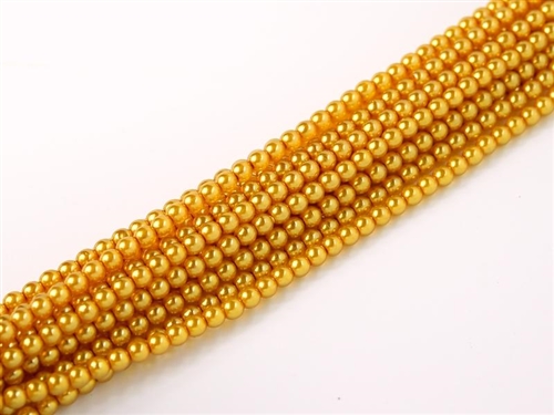 [ 4-2-B-3 ] Pearl Coat Round 2mm : CP2-63844 - Pearl - Crystal Golden Orange - 25 pcs