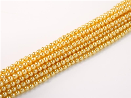 [ 4-2-B-3 ] Pearl Coat Round 2mm : CP2-63861 - Pearl - Crystal Honey- 25 pcs