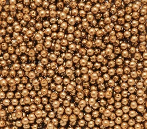 Pearl Coat Round 3mm : CP3-10146 - Pearl - Antique Gold - 50 pcs