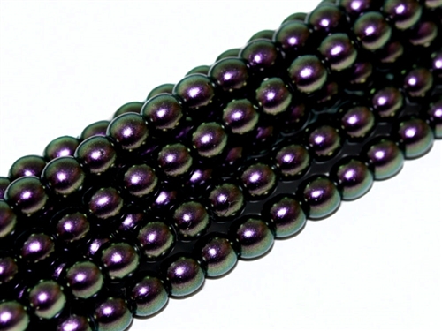 [ 3-2-B-2 ] Pearl Coat Round 3mm : CP3-19014 - Pearl - Polynesian Jet Current - 50 pcs