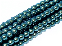 Pearl Coat Round 3mm : CP3-19044 - Pearl - Polynesian Jet Teal Green - 50 pcs