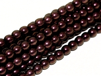 Pearl Coat Round 3mm : CP3-19064 - Pearl - Polynesian Jet Mauve Rose - 50 pcs