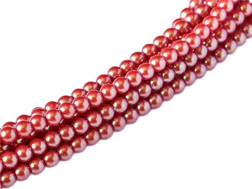 [ PTF ] Pearl Coat Round 3mm : CP3-30005 - Pearl Shell Cranberry - 50 pieces