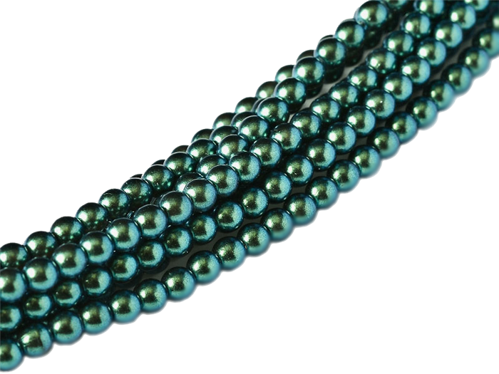 Pearl Coat Round 3mm : CP3-30010 - Pearl Shell Dark Teal - 50 pieces