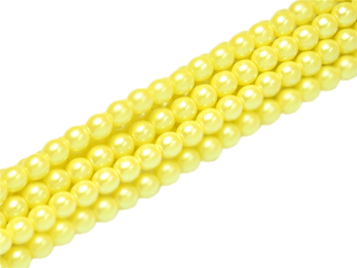 Pearl Coat Round 3mm : CP3-30011 - Pearl Shell Lemon Drop - 50 pieces