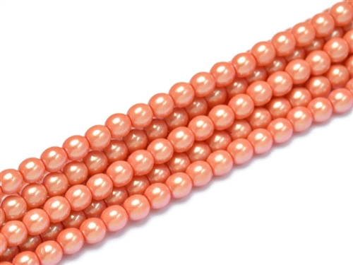 Pearl Shell Round 3mm : CP3-30013 - Pearl - Orange Sherbet - 50 pcs