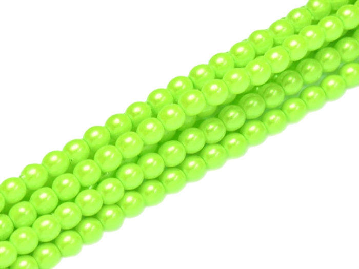 Pearl Coat Round 3mm : CP3-30022 - Pearl Shell Chartreuse - 50 pieces