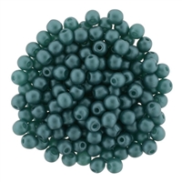 Pearl Coat Round 3mm : CP3-M25027 - Pearl - Matte - Teal - 50 pcs