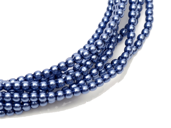 Pearl Coat Round 4mm : CP4-10190 - Persian Blue - 50 pieces