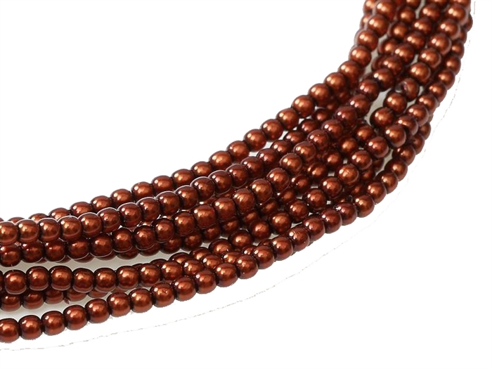 Pearl Coat Round 4mm : CP4-14322 - Rust - 50 pieces