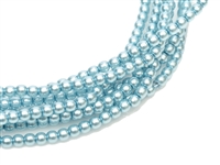 Pearl Coat Round 4mm : CP4-24625 - Shiny Turquoise Blue - 50 pieces