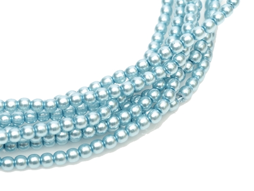 Pearl Coat Round 4mm : CP4-24625 - Shiny Turquoise Blue - 50 pieces