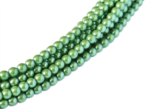 [ 5-1-F-1 ] Pearl Coat Round 4mm : CP4-30008 - Pearl Shell Evergreen - 50 pieces