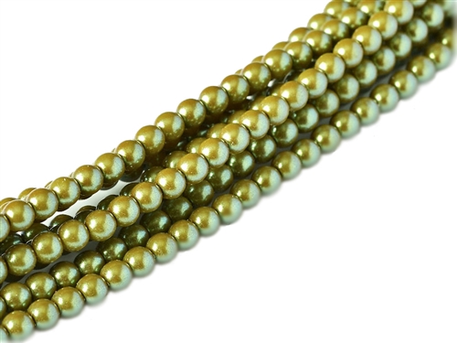 Pearl Coat Round 4mm : CP4-30009 - Pearl Shell Moss - 50 pieces