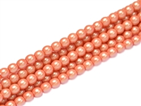 Pearl Coat Round 4mm : CP4-30013 - Pearl Shell Orange Sherbert - 50 pieces
