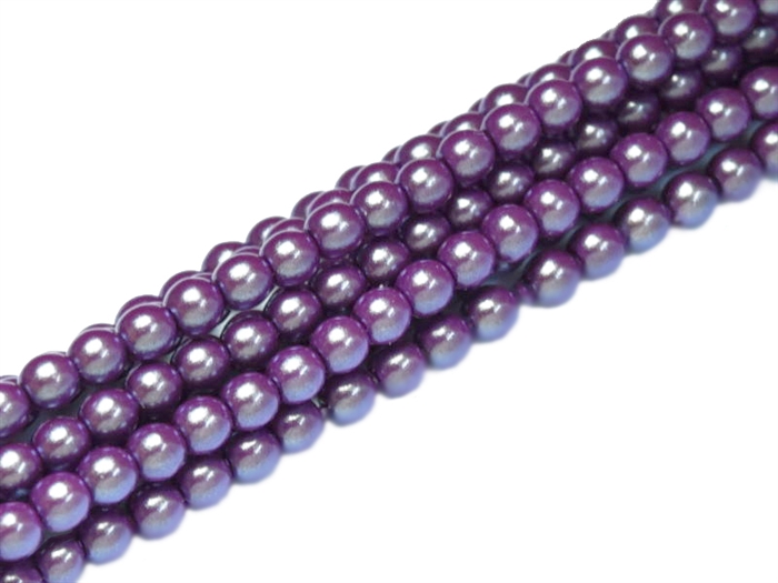 Pearl Coat Round 4mm : CP4-30016 - Pearl Shell Grape Satin - 50 pieces