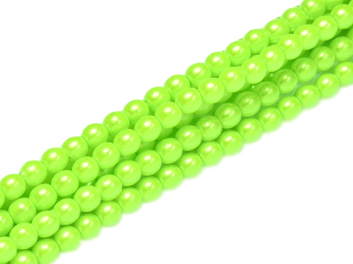 Pearl Coat Round 4mm : CP4-30022 - Pearl Shell Chartreuse - 50 pieces