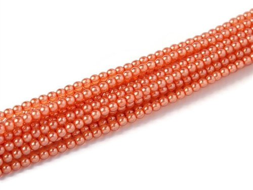 Crystal Pearl Round 4mm : CP4-63875 - Pearl - Crystal Coral - 50 pcs