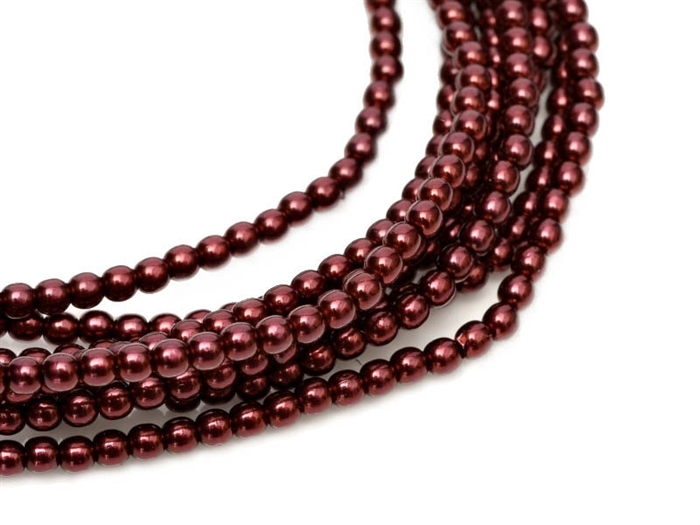 Pearl Coat Round 6mm : CP6-10186 - Wine - 25 Pearls