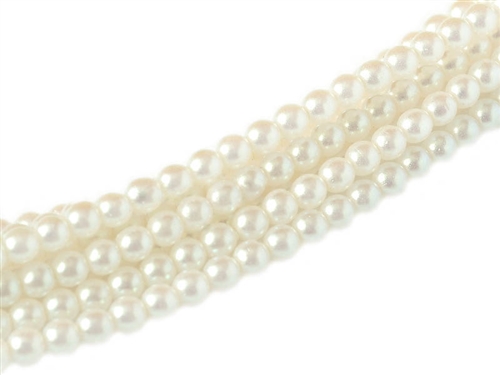 Pearl Shell Round 6mm : CP6-30000 - Cloud - 25 Pearls