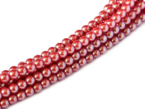 Pearl Shell Round 6mm : CP6-30005 - Cranberry - 25 Pearls
