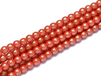 Pearl Shell Round 6mm : CP6-30014 - Light Siam - 25 Pearls