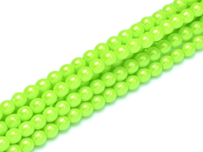 Pearl Shell Round 6mm : CP6-30022 - Chartreuse - 25 Pearls