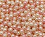 Pearl Coat Round 6mm : CP6-63003 - Dual - Pink/Cream - 25 Pearls