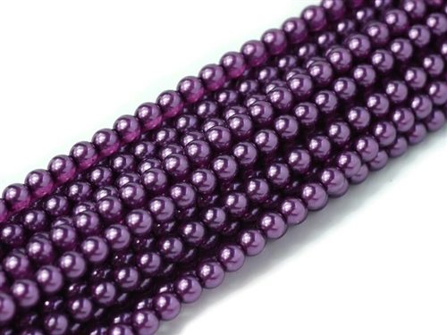 [  2-2-F-2 ] Crystal Pearl Round 6mm : CP6-63276 - Dark Lilac - 25 Pearls